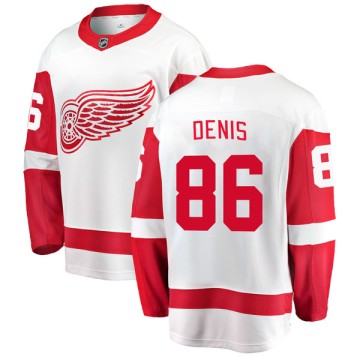 Breakaway Fanatics Branded Men's Simon Denis Detroit Red Wings Away Jersey - White