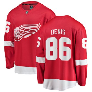 Breakaway Fanatics Branded Men's Simon Denis Detroit Red Wings Home Jersey - Red