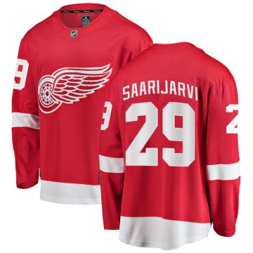 Breakaway Fanatics Branded Men's Vili Saarijarvi Detroit Red Wings Home Jersey - Red