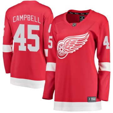 Breakaway Fanatics Branded Women's Colin Campbell Detroit Red Wings Home Jersey - Red