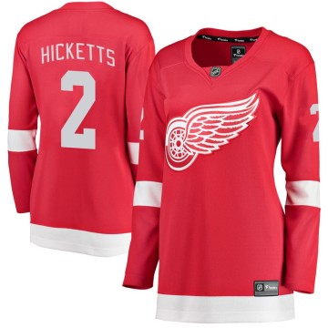 Breakaway Fanatics Branded Women's Joe Hicketts Detroit Red Wings Home Jersey - Red