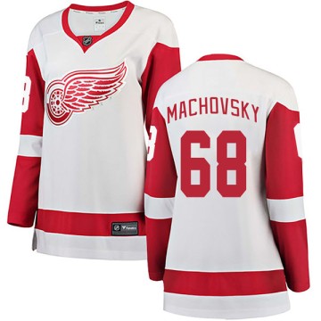 Breakaway Fanatics Branded Women's Matej Machovsky Detroit Red Wings Away Jersey - White