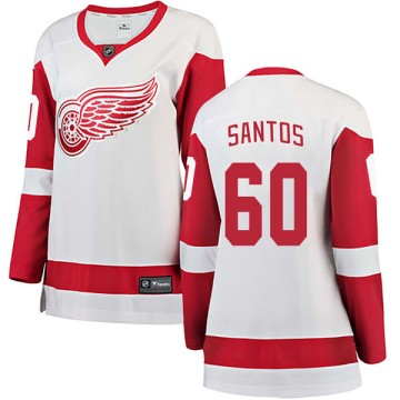 Breakaway Fanatics Branded Women's Mathew Santos Detroit Red Wings Away Jersey - White