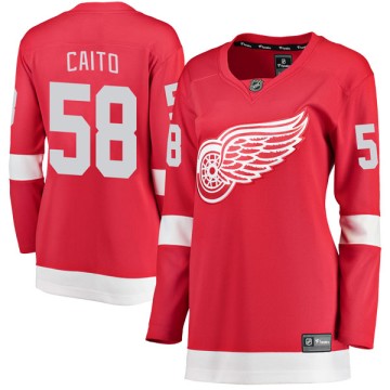 Breakaway Fanatics Branded Women's Matthew Caito Detroit Red Wings Home Jersey - Red