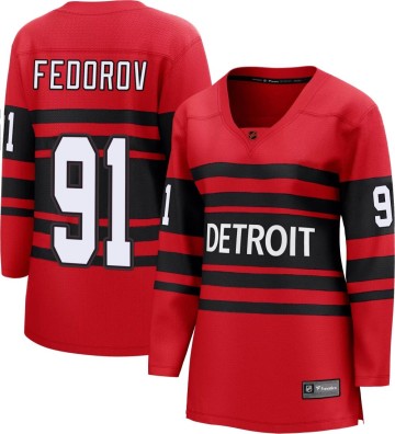 Breakaway Fanatics Branded Women's Sergei Fedorov Detroit Red Wings Special Edition 2.0 Jersey - Red