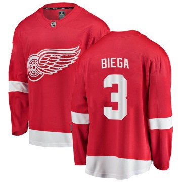 Breakaway Fanatics Branded Youth Alex Biega Detroit Red Wings Home Jersey - Red