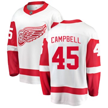 Breakaway Fanatics Branded Youth Colin Campbell Detroit Red Wings Away Jersey - White