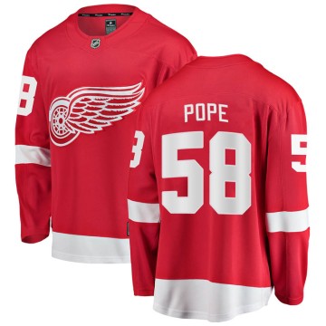 Breakaway Fanatics Branded Youth David Pope Detroit Red Wings Home Jersey - Red