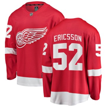 Breakaway Fanatics Branded Youth Jonathan Ericsson Detroit Red Wings Home Jersey - Red
