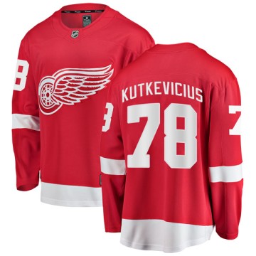 Breakaway Fanatics Branded Youth Luke Kutkevicius Detroit Red Wings Home Jersey - Red
