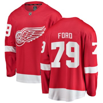 Breakaway Fanatics Branded Youth Matthew Ford Detroit Red Wings Home Jersey - Red