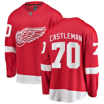 Breakaway Fanatics Branded Youth Oliver Castleman Detroit Red Wings Home Jersey - Red