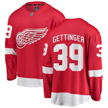 Breakaway Fanatics Branded Youth Tim Gettinger Detroit Red Wings Home Jersey - Red