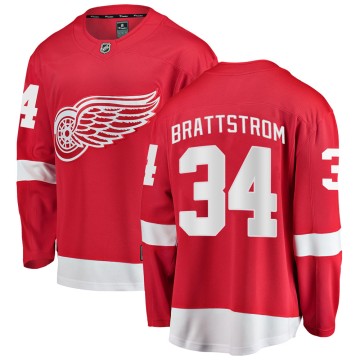 Breakaway Fanatics Branded Youth Victor Brattstrom Detroit Red Wings Home Jersey - Red